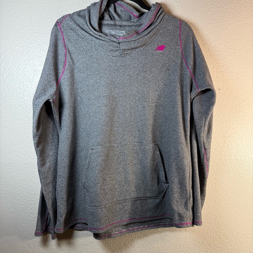 New Balance Gray Hoodie with Pink Accents SZ:XL